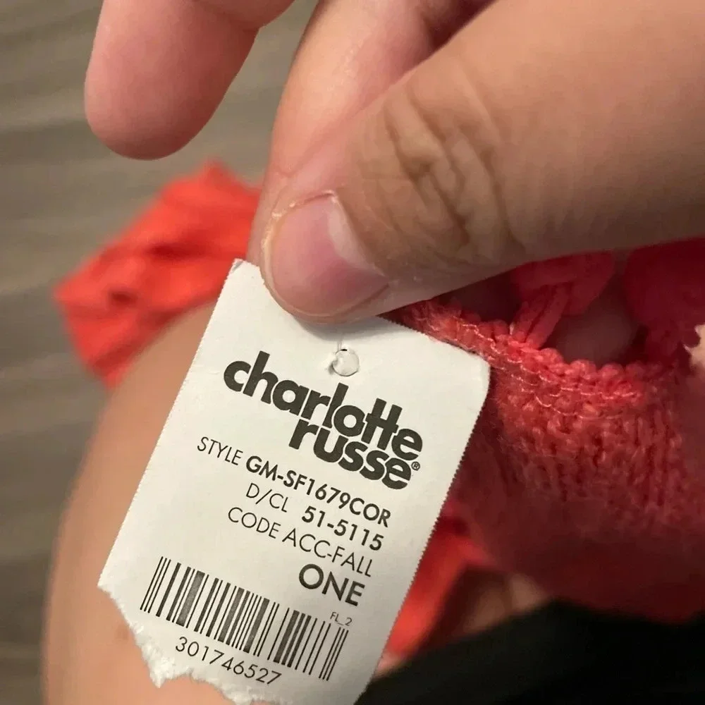 Charlotte Russe Coral knitted infinity scarf